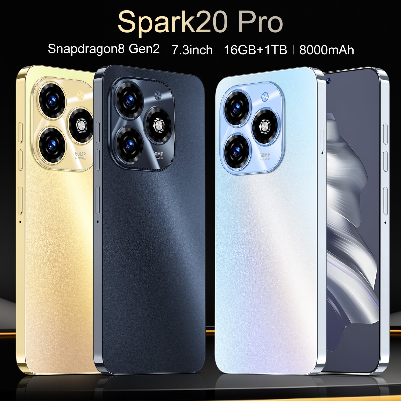 Beauty Camera 2024 Cheap Phone spark 20 Pro 5g Mobile Phones Android13.0 Hot Selling 16gb+1tb Tecno2024
