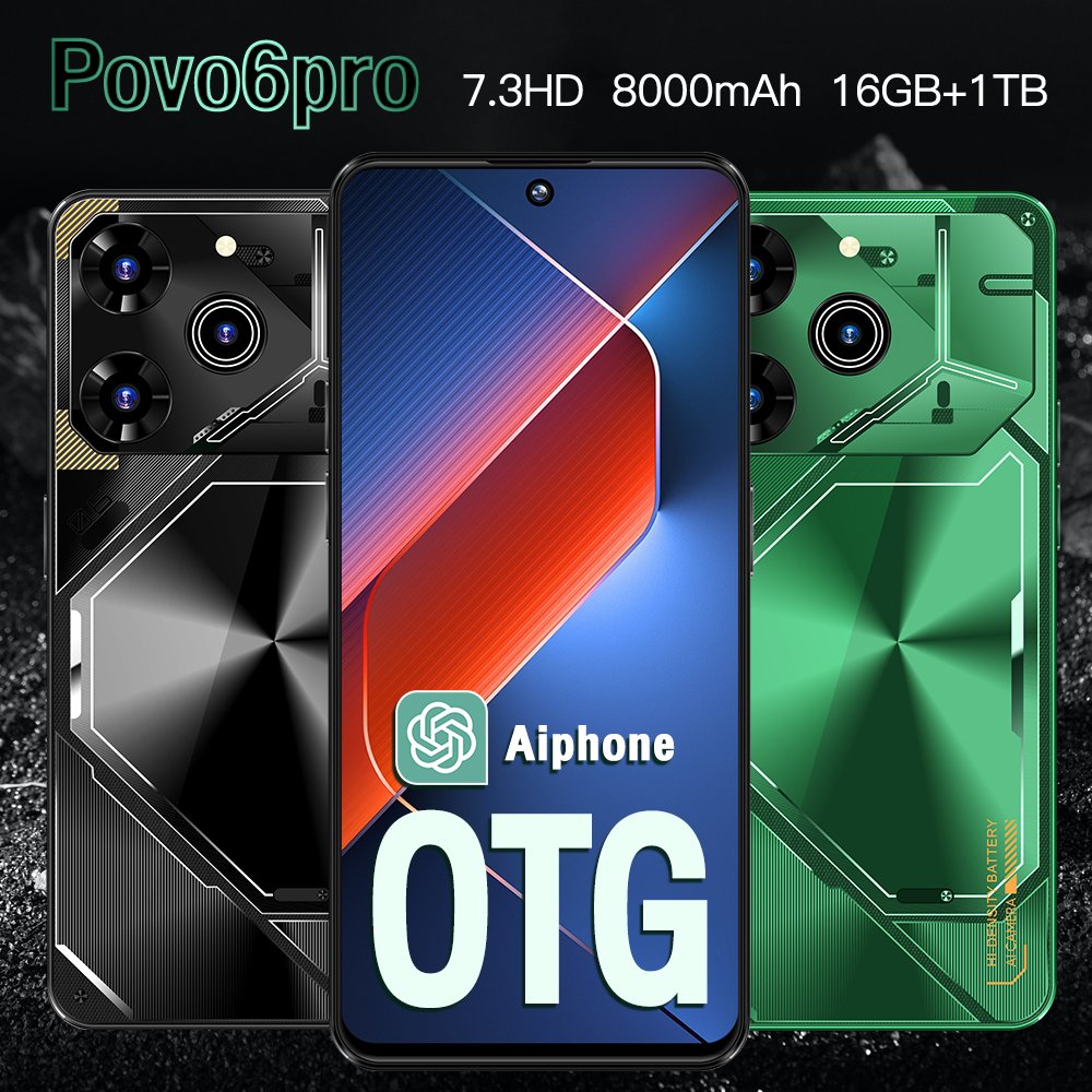 Original Mobile Phone Pova 6 Pro Cell Phone Smartphone Telefon Celular Gaming i15 16 Android Celular 5G Smartphone Mobile