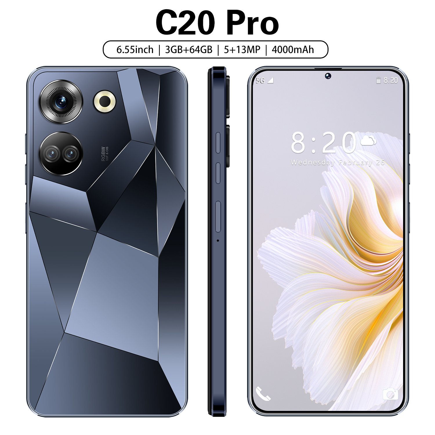 Hot Selling Tecno C20 Pro 5G smartphone Original 8+512gb Android Cell Phone Smartphone Unlocked Gaming Smart Mobile Phones