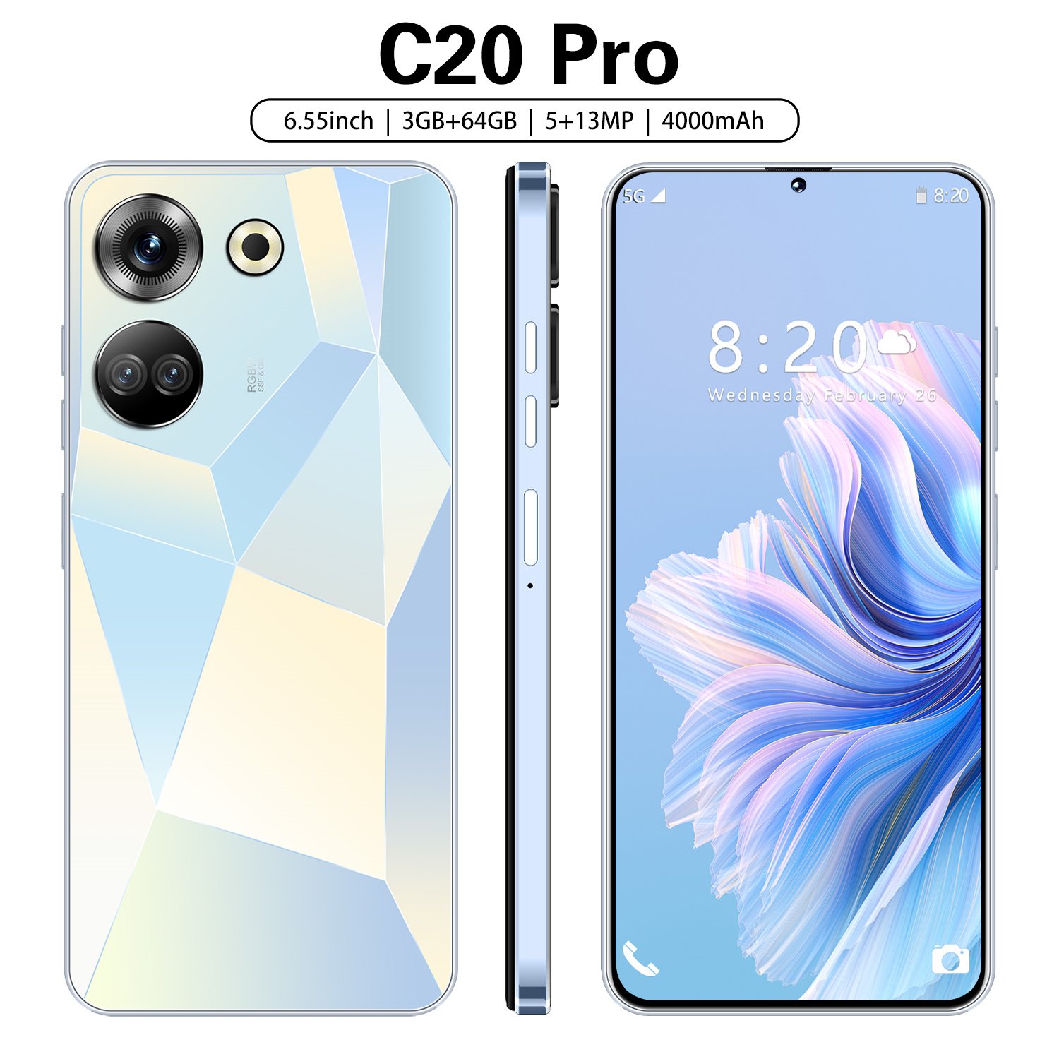 Hot Selling Tecno C20 Pro 5G smartphone Original 8+512gb Android Cell Phone Smartphone Unlocked Gaming Smart Mobile Phones