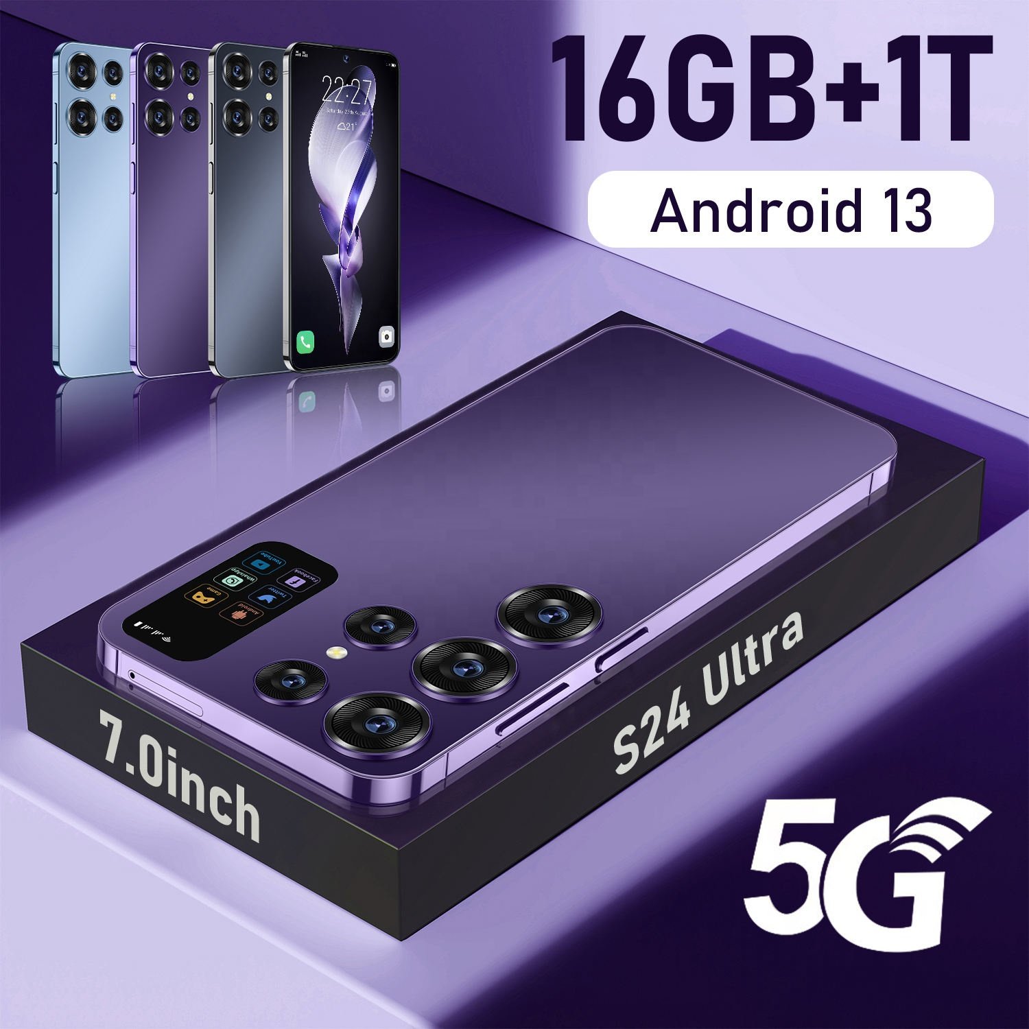 New design Original Custom S24 Ultra Unlocked Cell Phone Big Screen 5G smartphone 16gb + 1TB Android13.0 smart phone