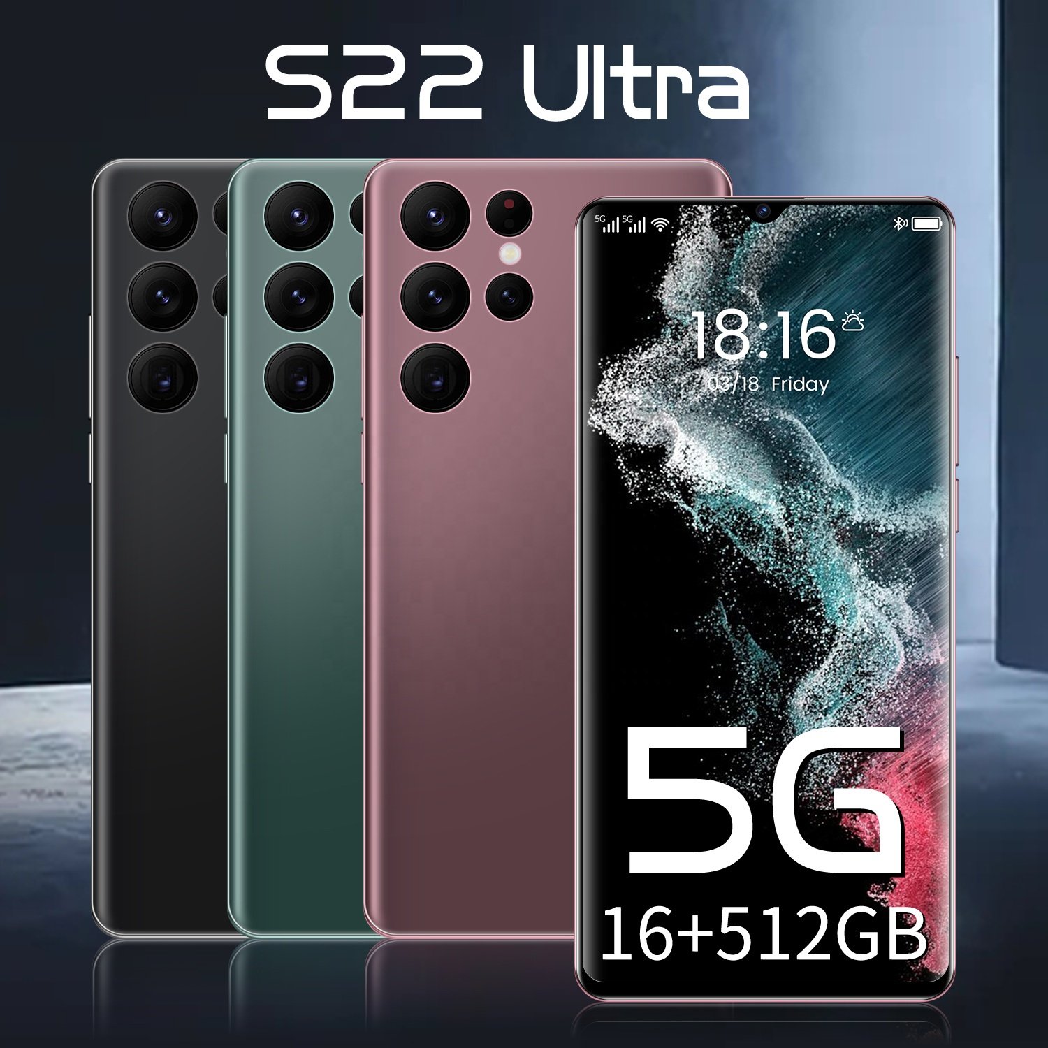 5g Smartphone S22 Ultra Cell Phone 6.7 Inch Full Screen 16gb+512gb Android Mobile Phones With Face Id Original Unlocked