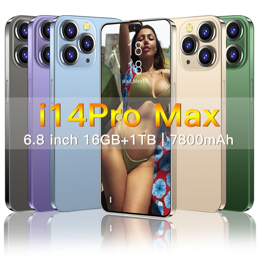 Original 5G Smartphone For 14 Pro Max Smart Phone i14 14 16G 1TB Mobile Phone Dropshipping Unlocked Cheap telefono inteligente