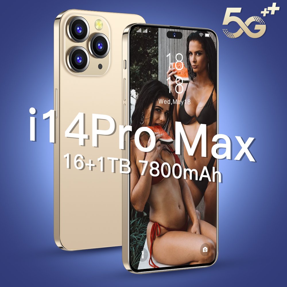 Original 5G Smartphone For 14 Pro Max Smart Phone i14 14 16G 1TB Mobile Phone Dropshipping Unlocked Cheap telefono inteligente