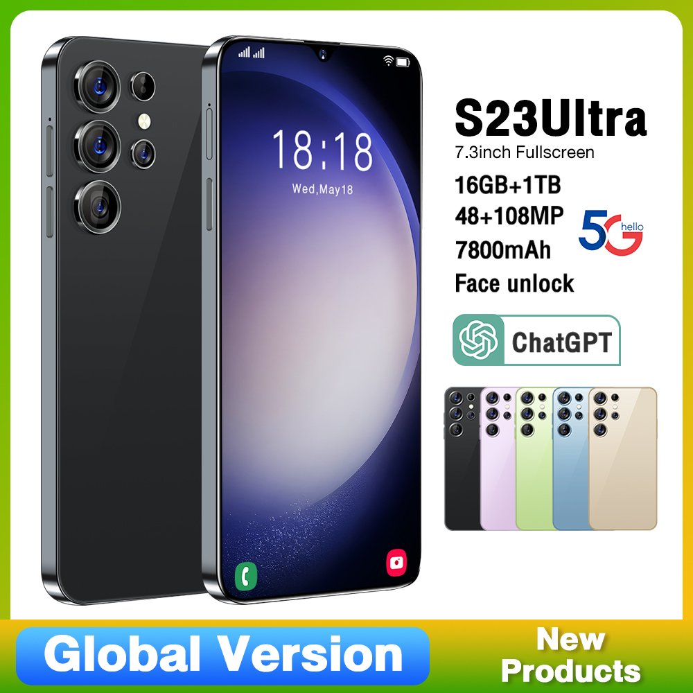 Best 16GB+1T 6.8-inch screen S23 Ultra 5G smartphone Android 13 wholesale original mobile phones