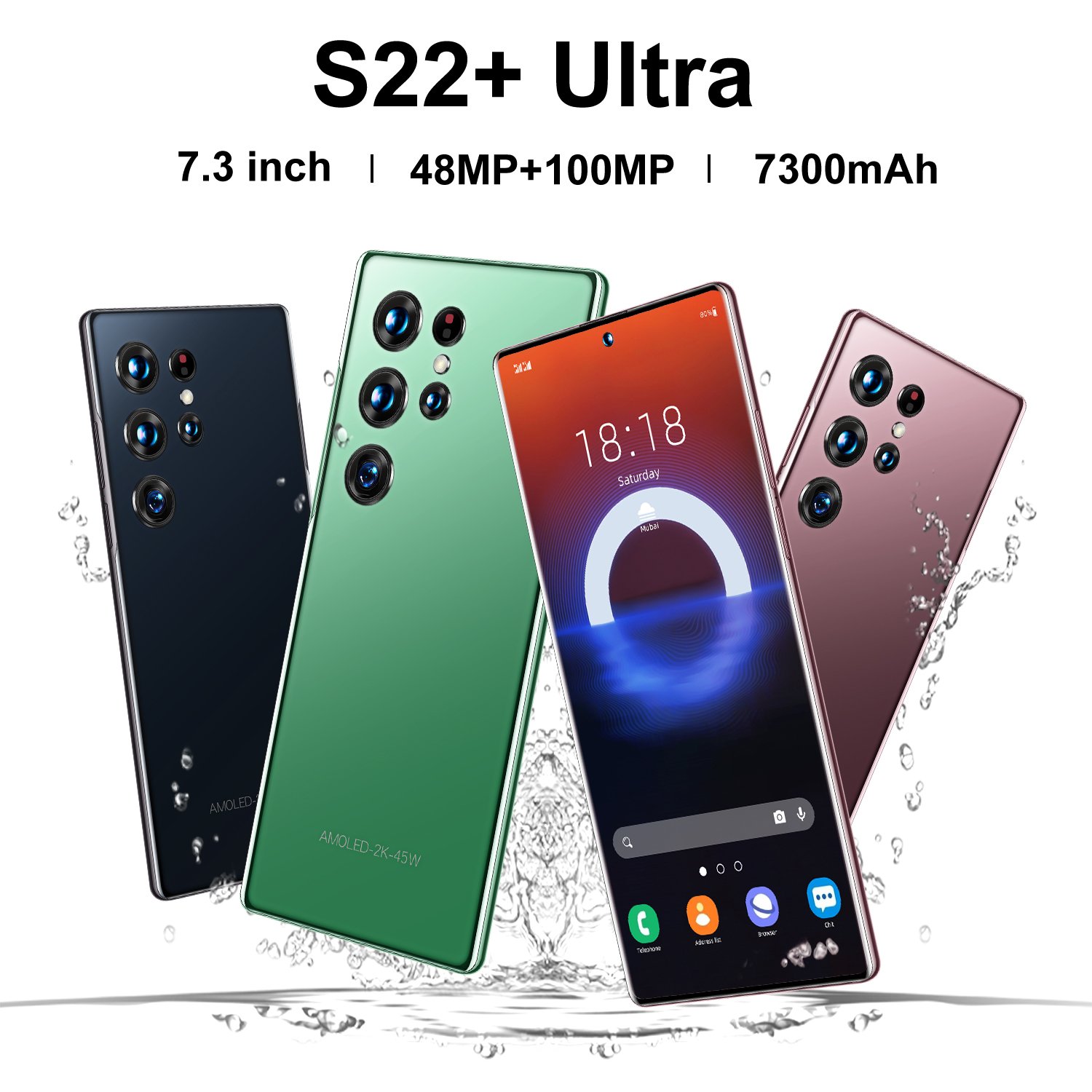 New S22 Ultra Phone Global Version 7.3 Inch Smartphone 16gb+1tb Android Cellphones Original Unlocked 5g Mobile Phones