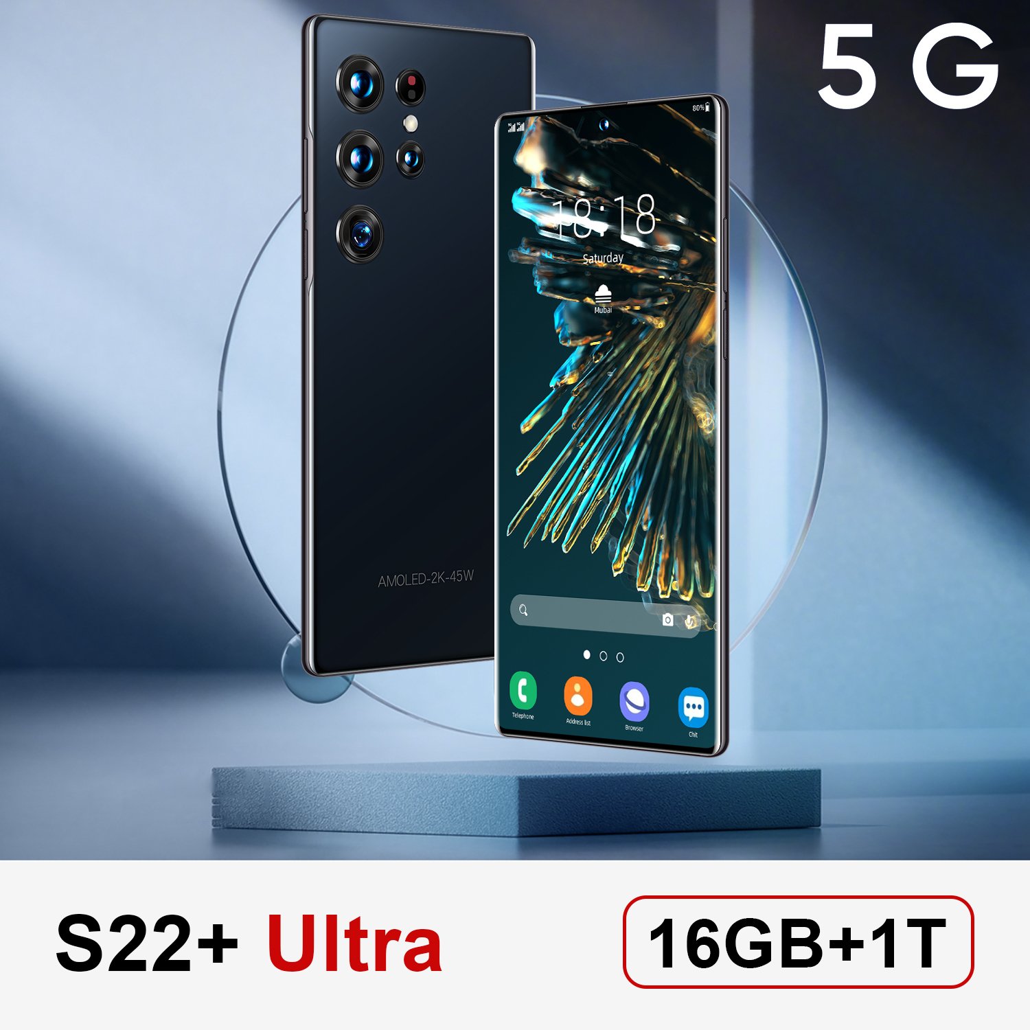 New S22 Ultra Phone Global Version 7.3 Inch Smartphone 16gb+1tb Android Cellphones Original Unlocked 5g Mobile Phones