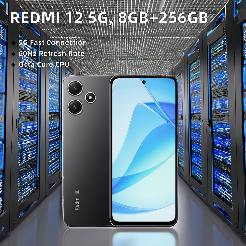 CN NFC OTA For Xiaomi Redmi 12 5G Smartphone 8GB+256GB 6.79 Inch MIUI 14 Qualcomm Snapdragon 4 Gen2 Octa Core Mobile Phone