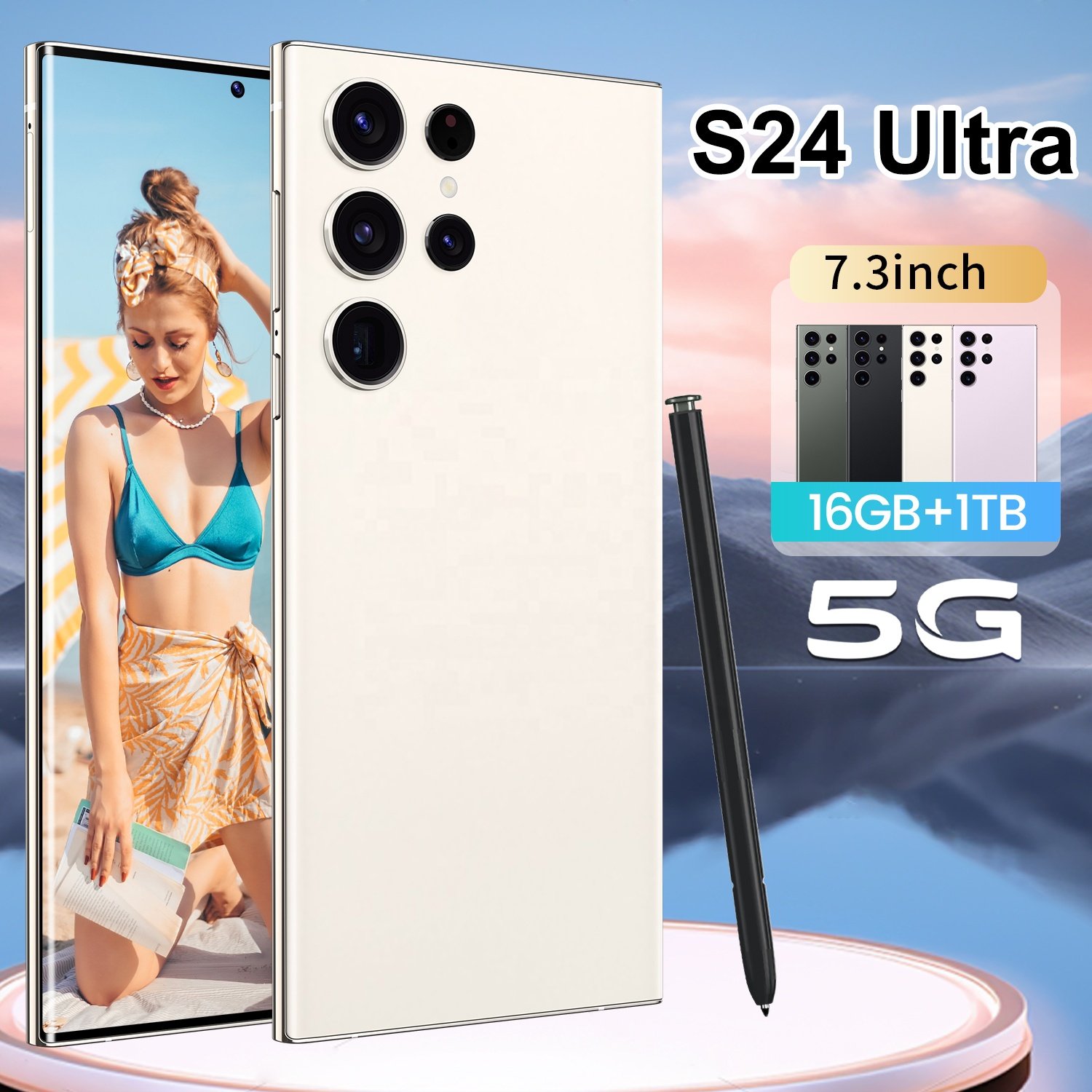 New original S24 Ultra 5G smartphone 16GB+1TB 10 core with stylus 7.3in large screen Cellphone Android 13 Mobile phones