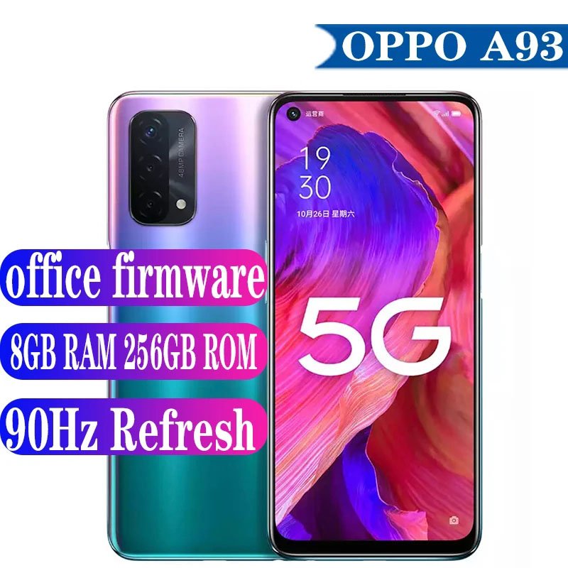 For NEW OPPO A93 5G MobilePhone 90Hz SM4350 Octa Core 8GB RAM 256GB ROM 6.5 2400 x 1080 5000mAh Android 11 Google play