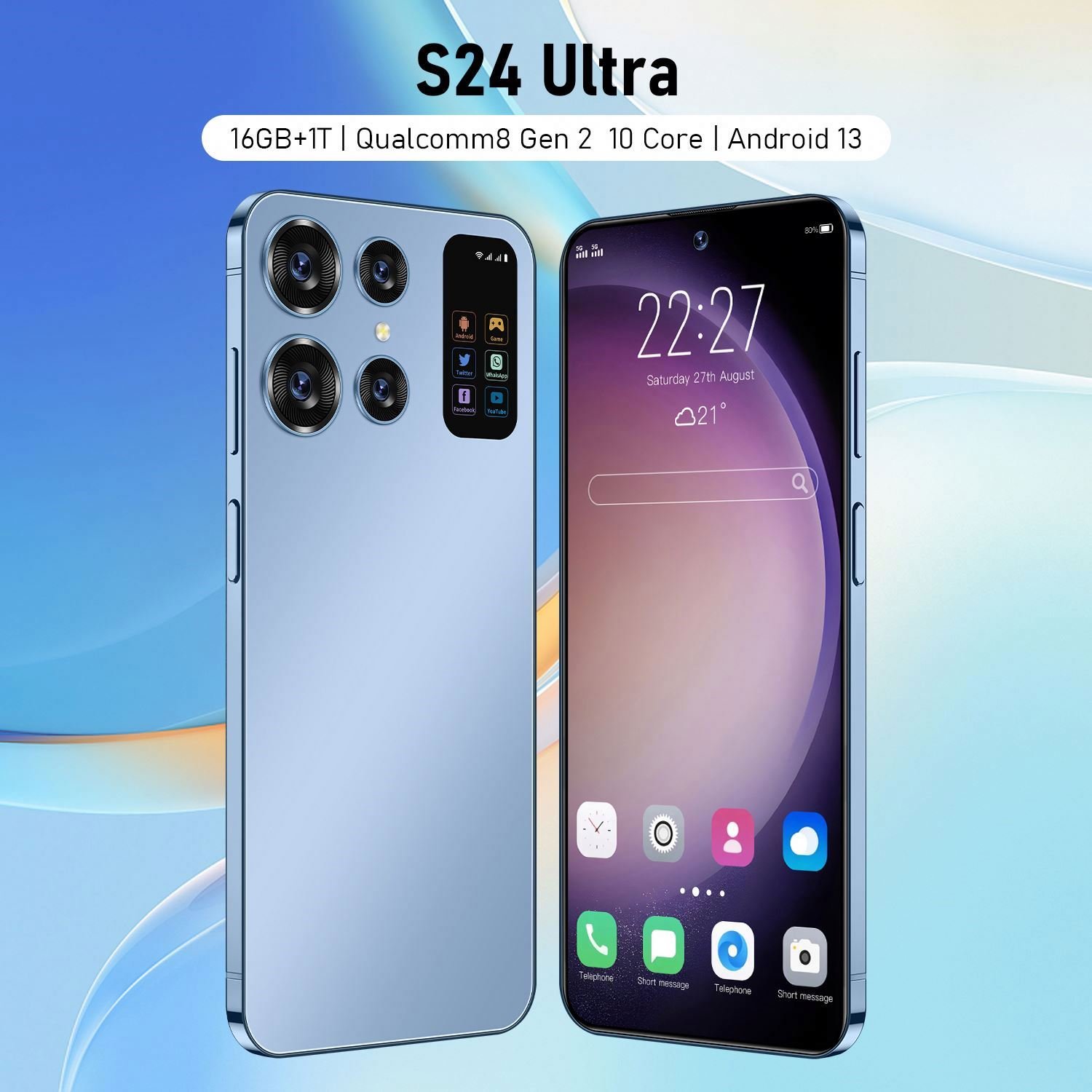 Hot Selling S24 ULTRA original 7.3 inch 16GB+1TB Unlocked Dual SIM 5G Smartphones Android 12 Cell Smart Mobile Phones