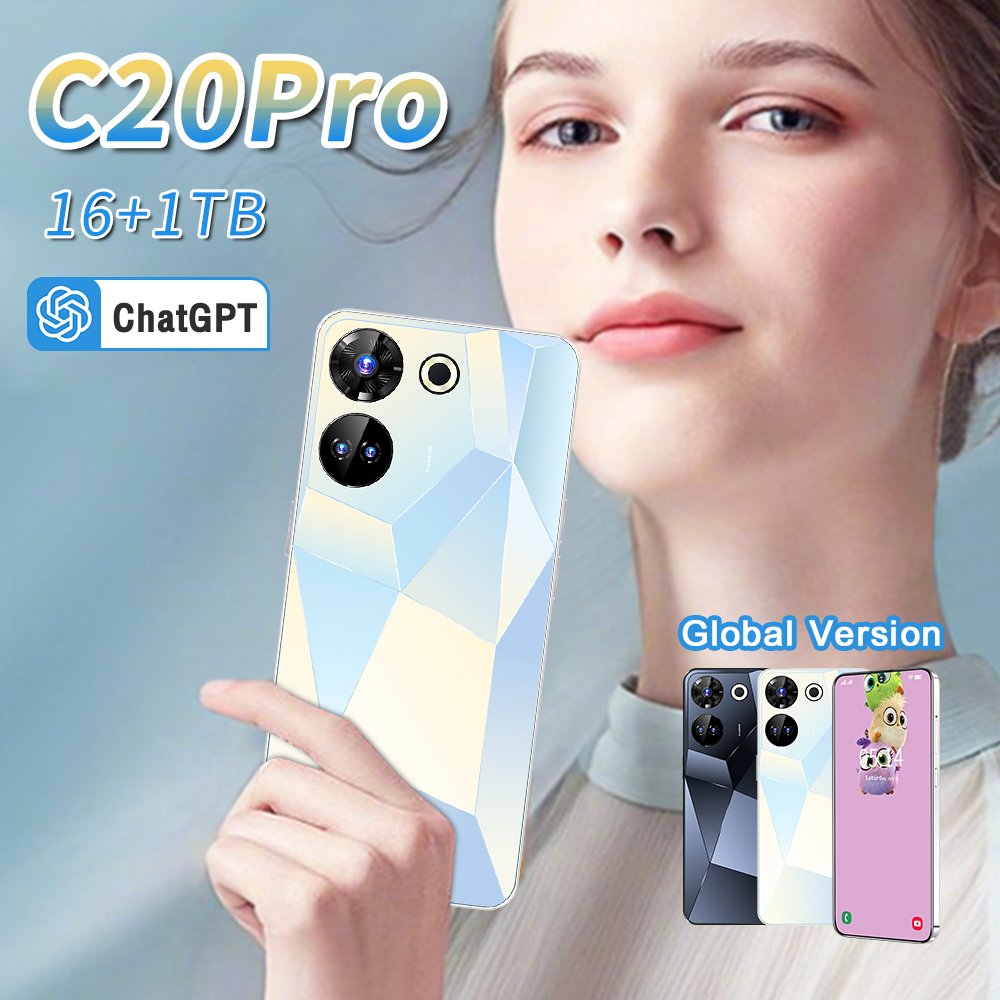 Global version C20 Pro 16GB+1TB 50mp+108mp 8000 mA 7.3 inch full screen Android 13.0 fingerprint unlocking 5G smartphone
