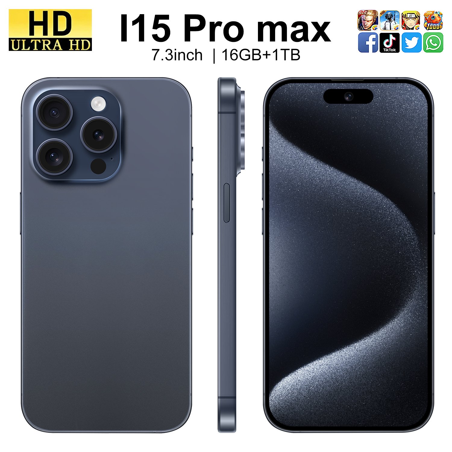 Hot sale Wholesale price 15 pro max mobile phone 16GB+512GB 5G smartphone 6.7inch HD Full Screen New phoene 15 Ultra Phone