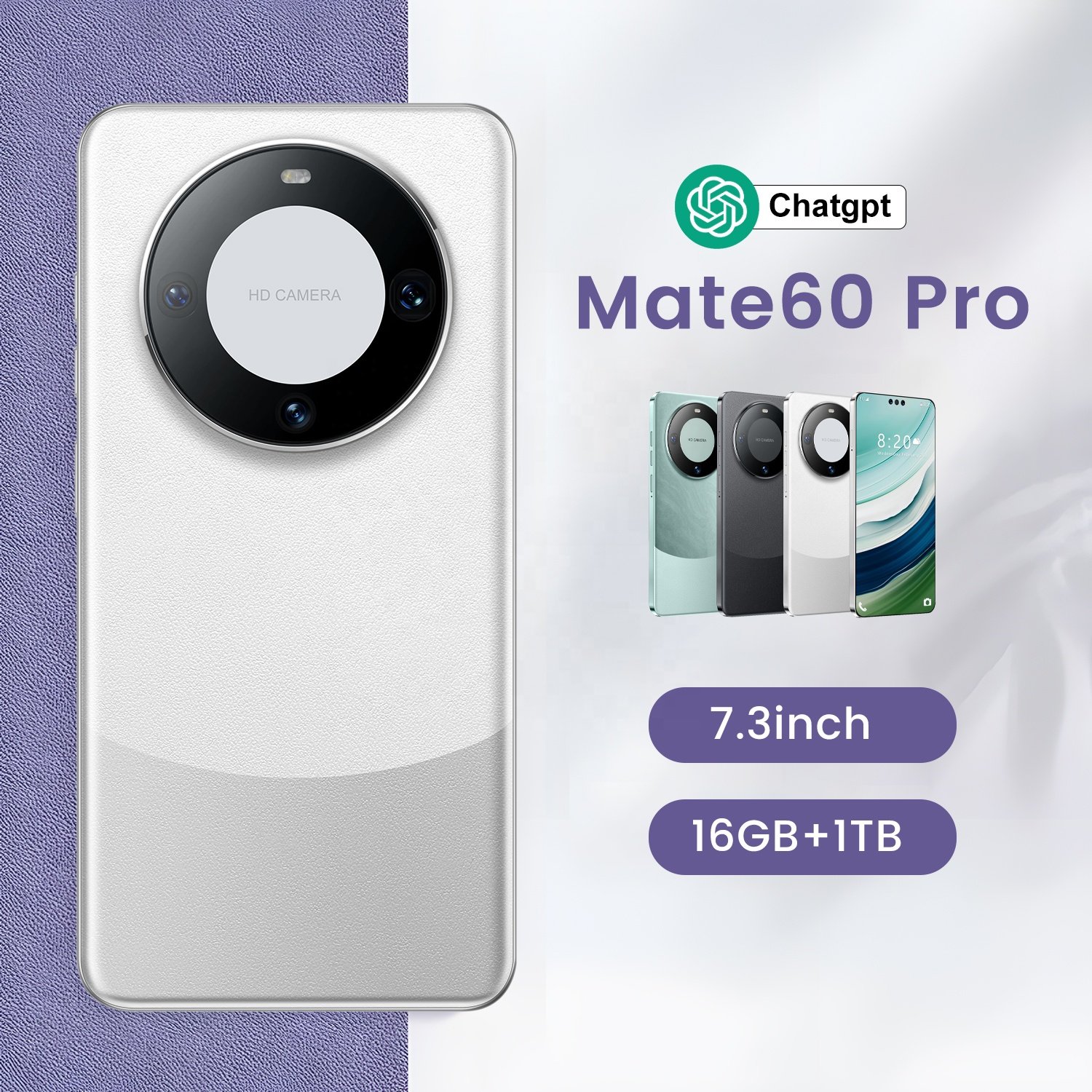 Original phones Mate 60 Pro Smartphones 16GB+1TB 5G Dual SIM Cellphone Mobile Phone 4G&5g smartphone mobile phones