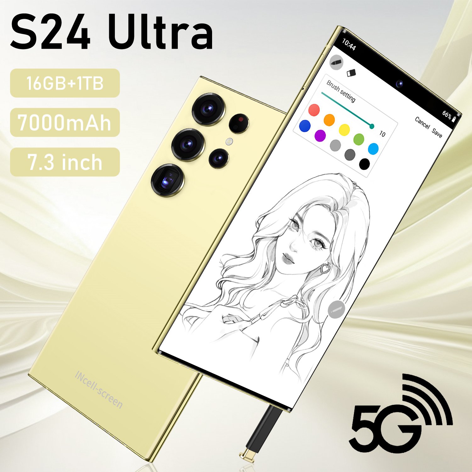 Leading Edge Wholesale S24 Android 5G Smartphone - 16GB RAM 1TB Storage Dual SIM Face Recognition Fingerprint Unlock