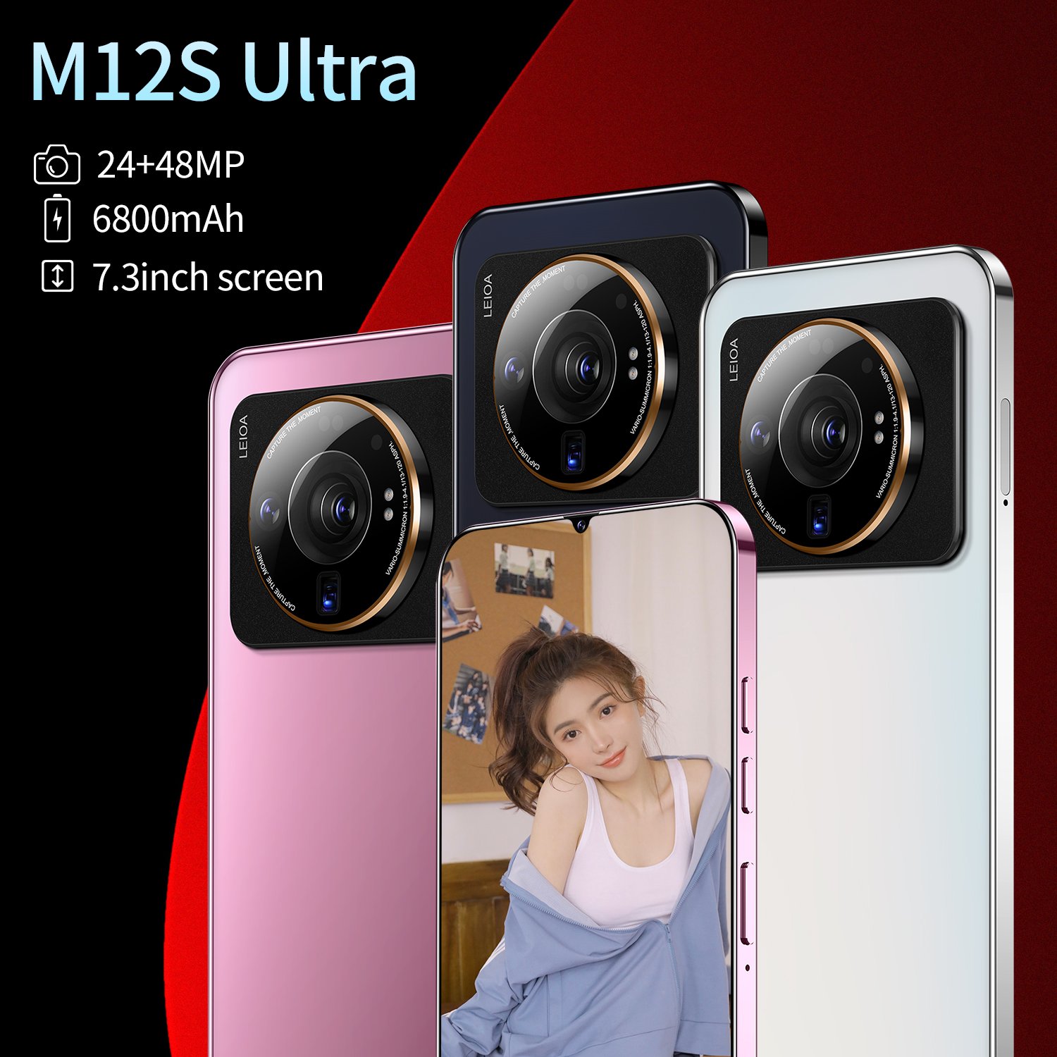 Hot Selling Original Celular Xiao M12S Ultra 16GB+1TB 7.3Inch 6800mAh 5G Smartphone Unlocked Cell Gaming Phone Mobile Phones