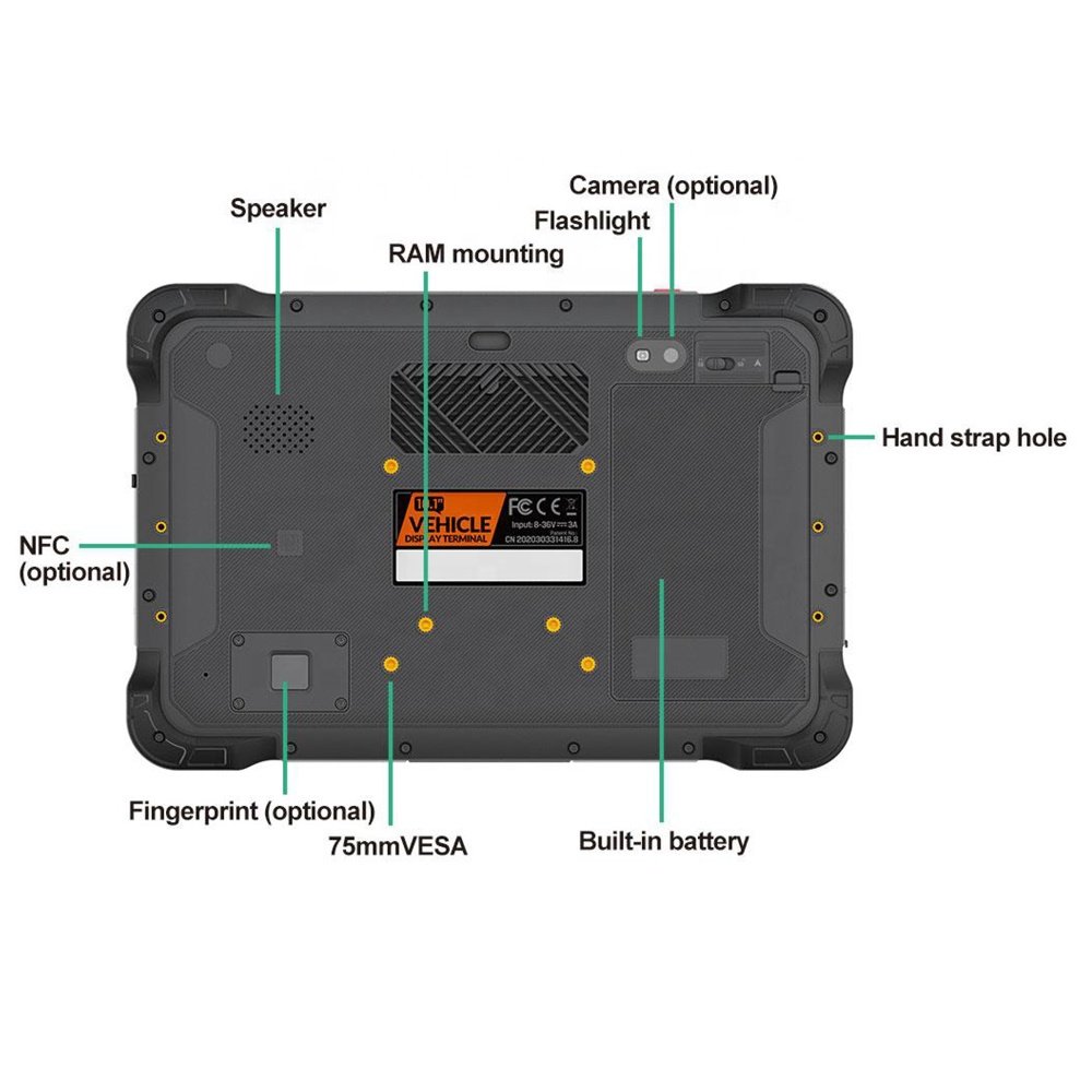 2021 Newest 10 Inch Rugged Tablet PC Android VT-10 Integrated 4G LTE, GPS, 1D/2D Barcode Scan, FRID Fingerprint And 1000nits