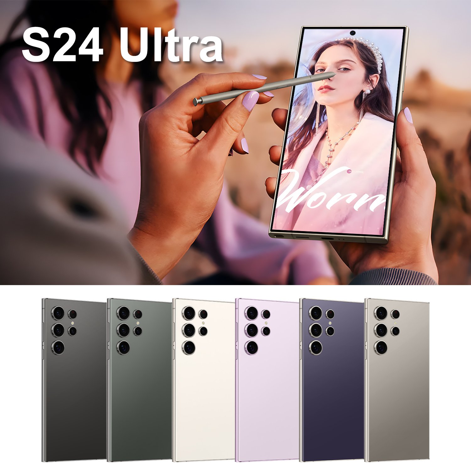 Soonleader Hola Luxury NFC Smart E-Ink Screen Display Mobile Phone Case Cover for Samsung S24 Ultra
