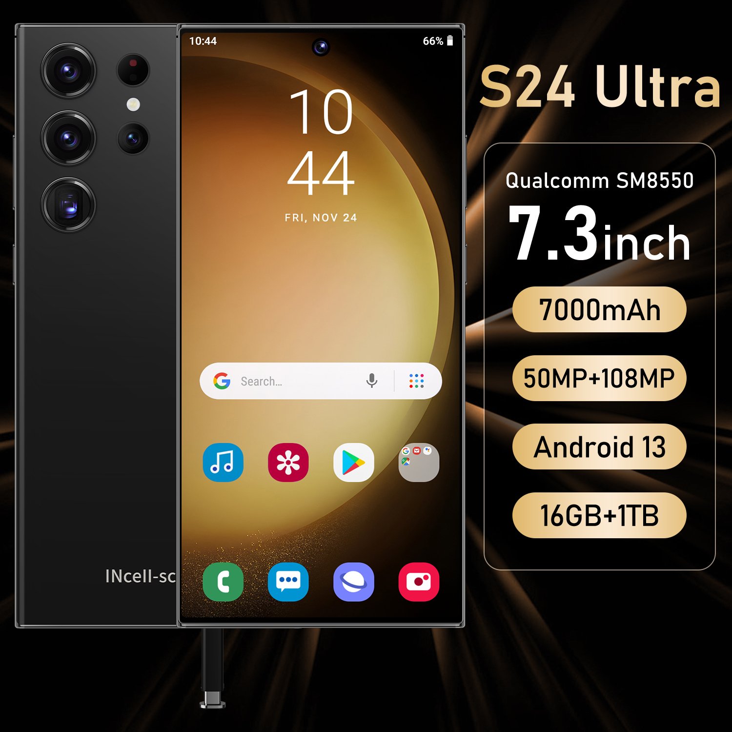 Wholesale Biometric Beast S24 Android 5G Smartphone with 16GB RAM 1TB Storage Dual SIM and Secure Unlocks