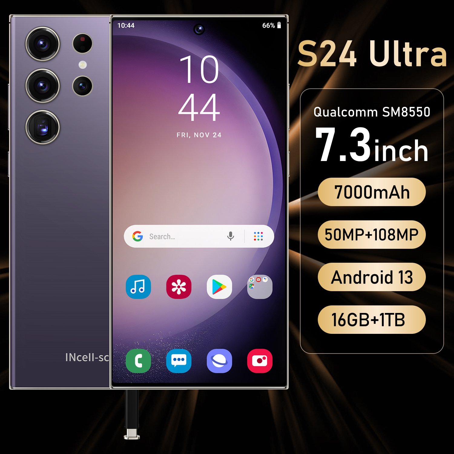 Wholesale Biometric Beast S24 Android 5G Smartphone with 16GB RAM 1TB Storage Dual SIM and Secure Unlocks