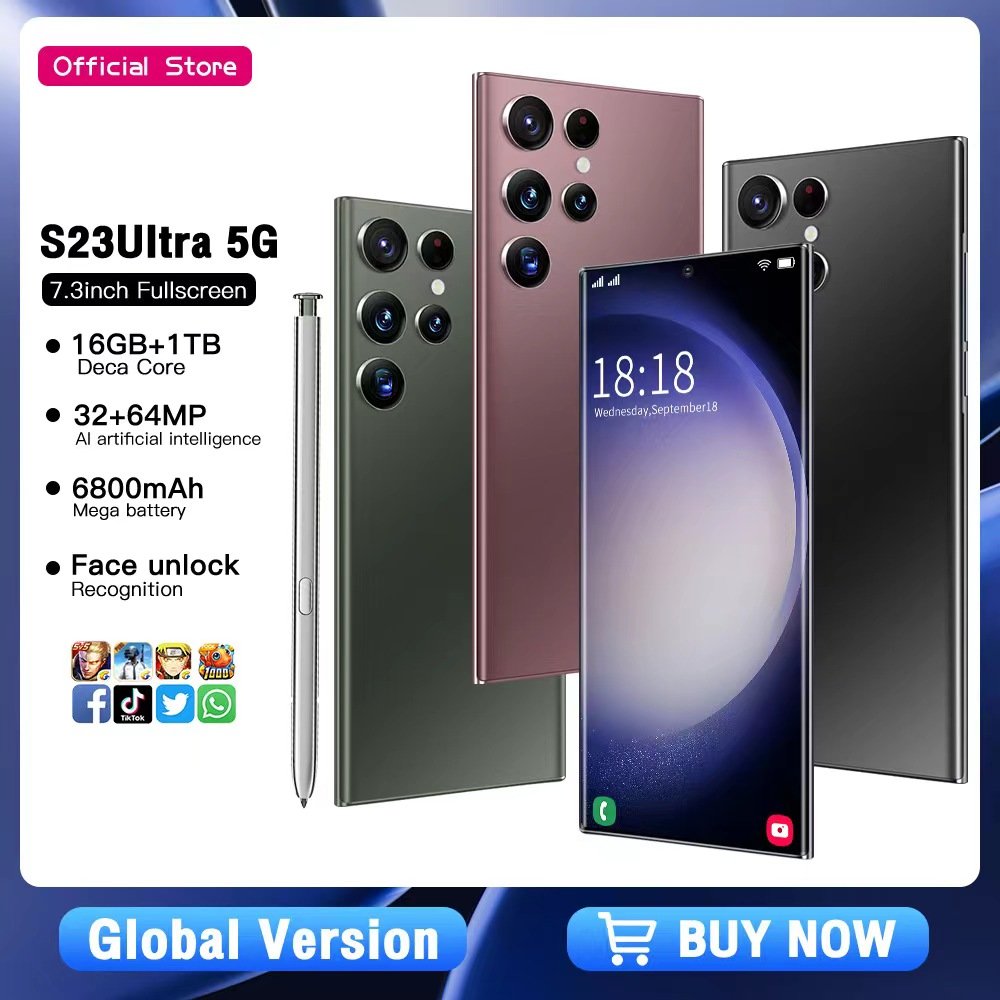 Original S24 Ultra 5G Smartphone cell phone Global Google version 7.3inch big screen Dual Sim Android Mobile phone