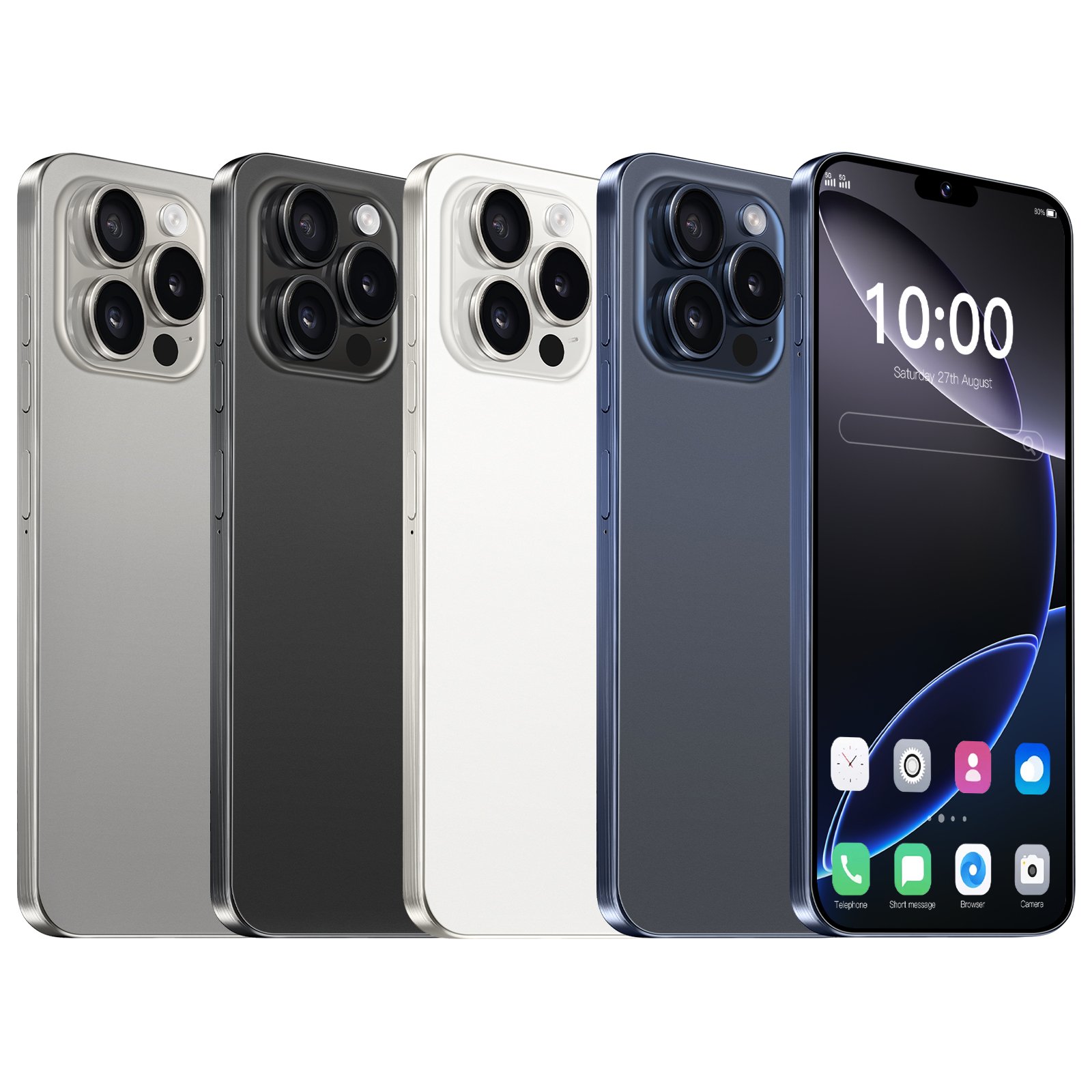 Brand New i16 15 Pro Max 6.8 Inch Smartphone 12GB+512GB Clone 8-Core Cellphone 14 Pro Max Unlocked with Support LTE CDMA English