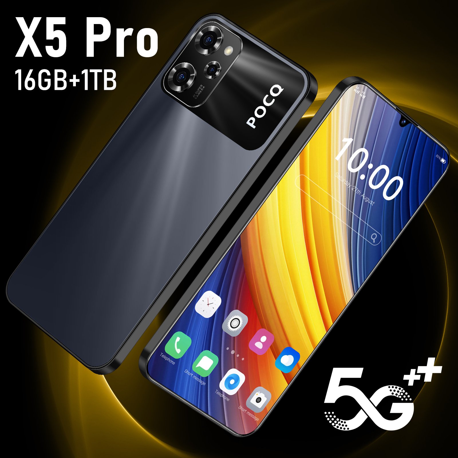 HX2024 Hot Selling X5 Pro 7.3inch Smartphones 16gb 1t Android Phones 50mp+108mp Smartphone