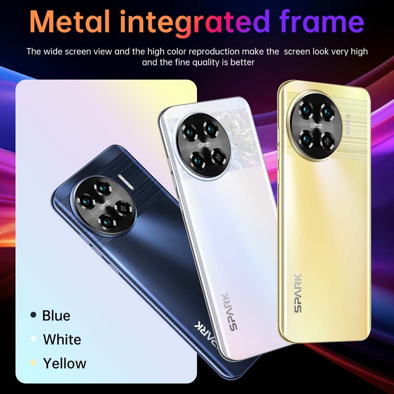 2024 new smartphone 7.6in incell screen Spark20Pro+ large memory 16GB+1T Android smart fast charging phone
