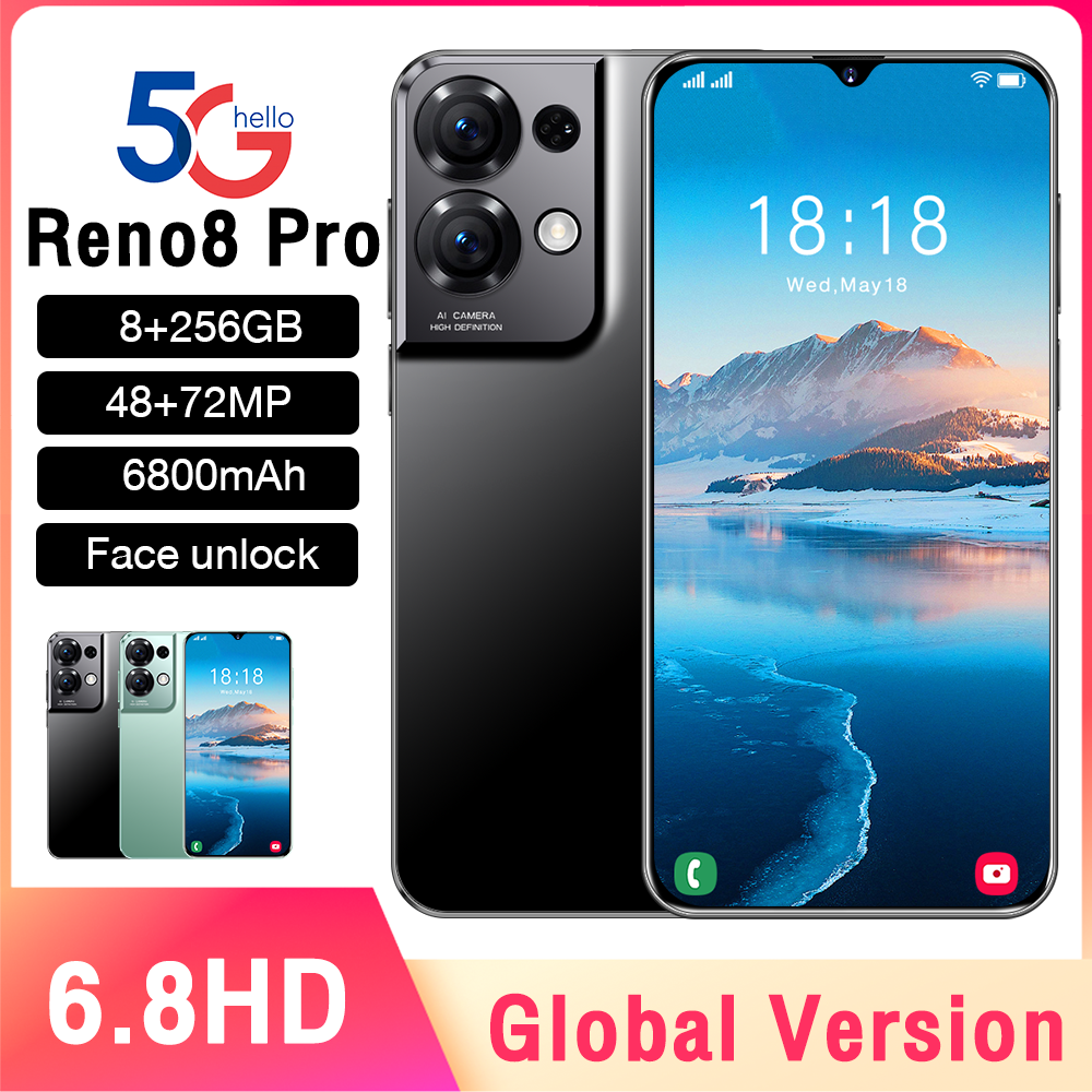 Reno8pro Telefon 5G Smartphone 48mp+72mp Free Sample Reno 8 Pro Android Mobile Phone New Smart Phone 4k TFT Xoami Note 11 Pro 5g