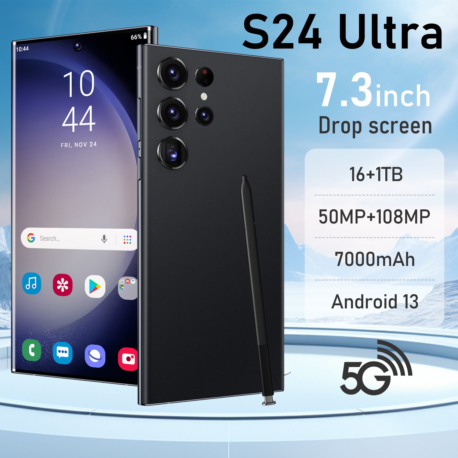 2024 New Android 13 s24 ultra phone Smartphone 7.3inch 16+1TB Mobile Phone Cell Gaming Phone 5G smartphone