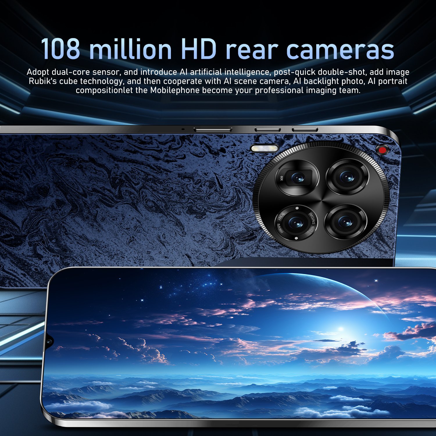 2025 New Cell Phone Camon30 Pro Android14 and 6.3 Inch Full Screen 16GB+512GB 48MP+108MP Celular 5G Network Smartphone Cellphone