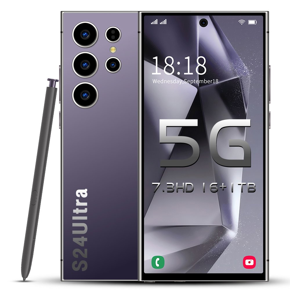 2024 Hot Selling S24 Ultra Android 14 Face Unlock Cell Phone 7.3 Inch Hd Screen 16gb+1tb Cellular 5g Smart Mobile Phones