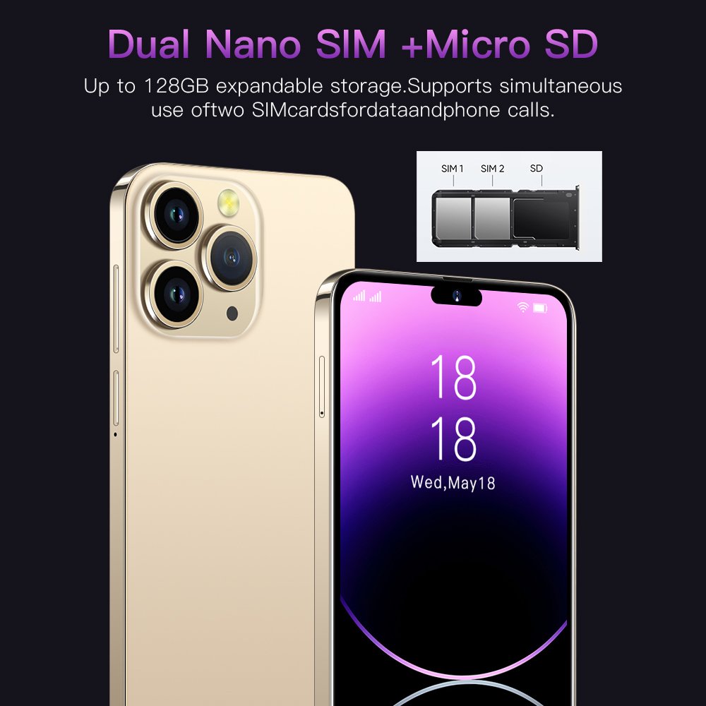 Hot Sale 15 PRO MAX 6.3inch 2GB+16GB 2MP+5MP Case Keyboard S23 Ultra Smartphone 5g 7.3 Inch Mobile Phones For i15