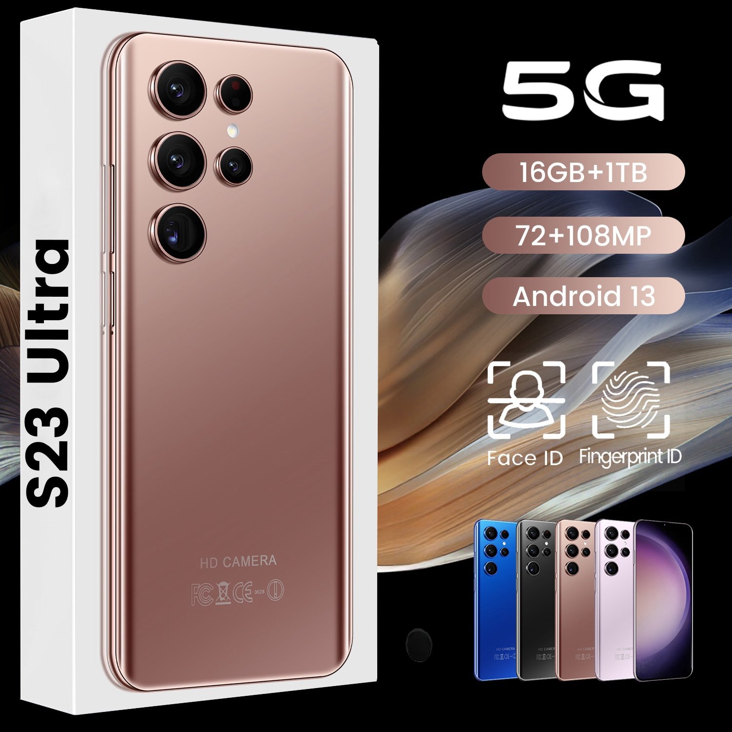 Original Unlocked S23 5g Smartphone 7.2 inch Full Screen 16GB+1TB Android Mobile Phones With Face ID Cell Phone