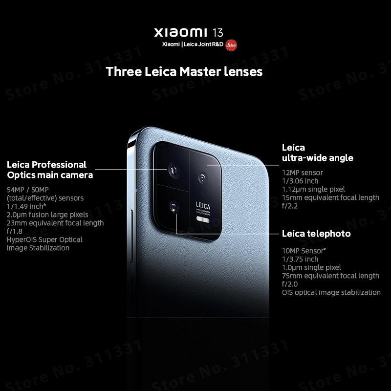 Global ROM Xiao mi 13 12GB 256GB 512GB 8 Gen 2 IP68 67W HyperCharger 4500mAh 120Hz OLED 54MP Triple Camera NFC 5G Smartphone