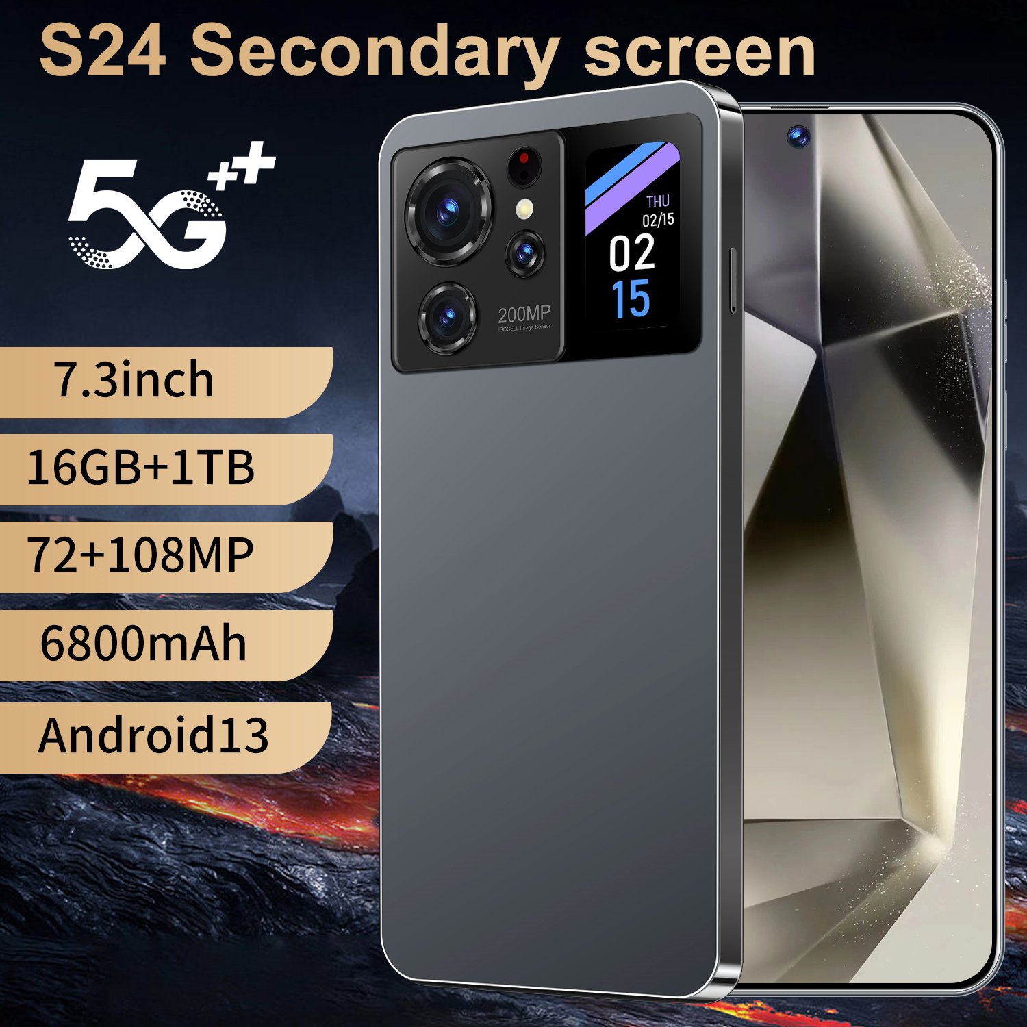 Wholesale mobile phone multifunctional Android 13 suitable for s24 dual card 5G smartphone s24 global unlocking pen phone