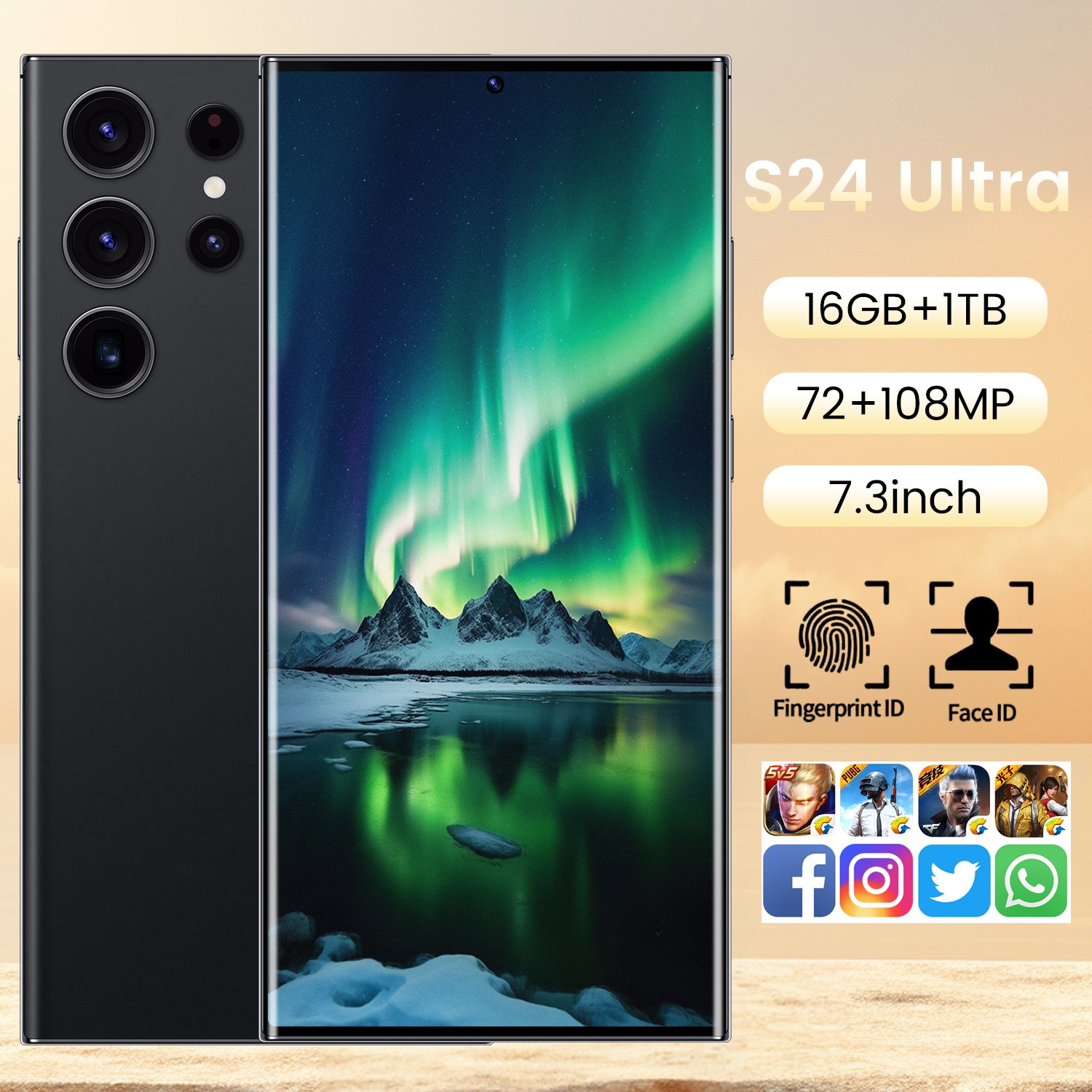 original Unlocked S24 Ultra 5G smartphone 16GB+1TB 10 core with stylus 7.3inch large screen with pen Android 13 celulares phone