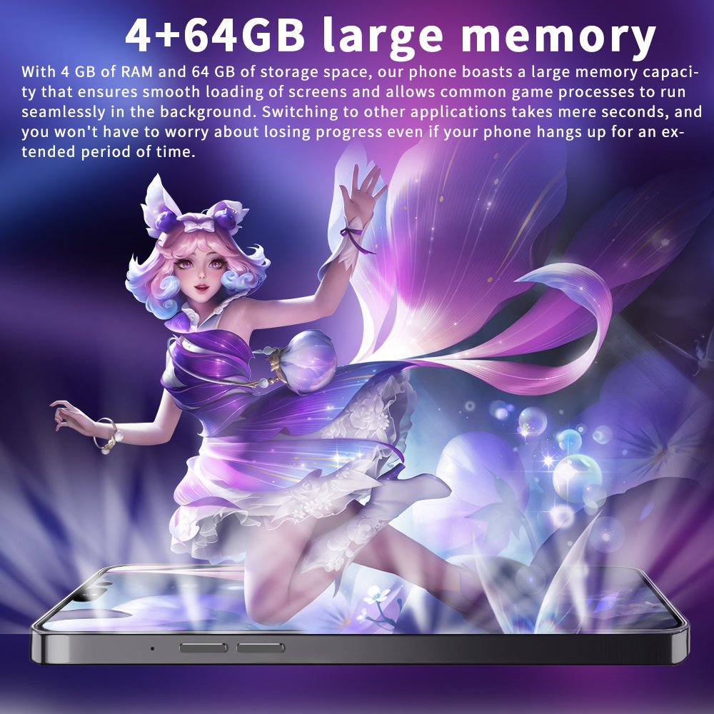 New 5G Smartphone Phone 15 Pro Max Smart Phone 4GB+64GB 6.7 Inch 48MP+108MP Cellphone Cheap Telephone Telefon Inteligente