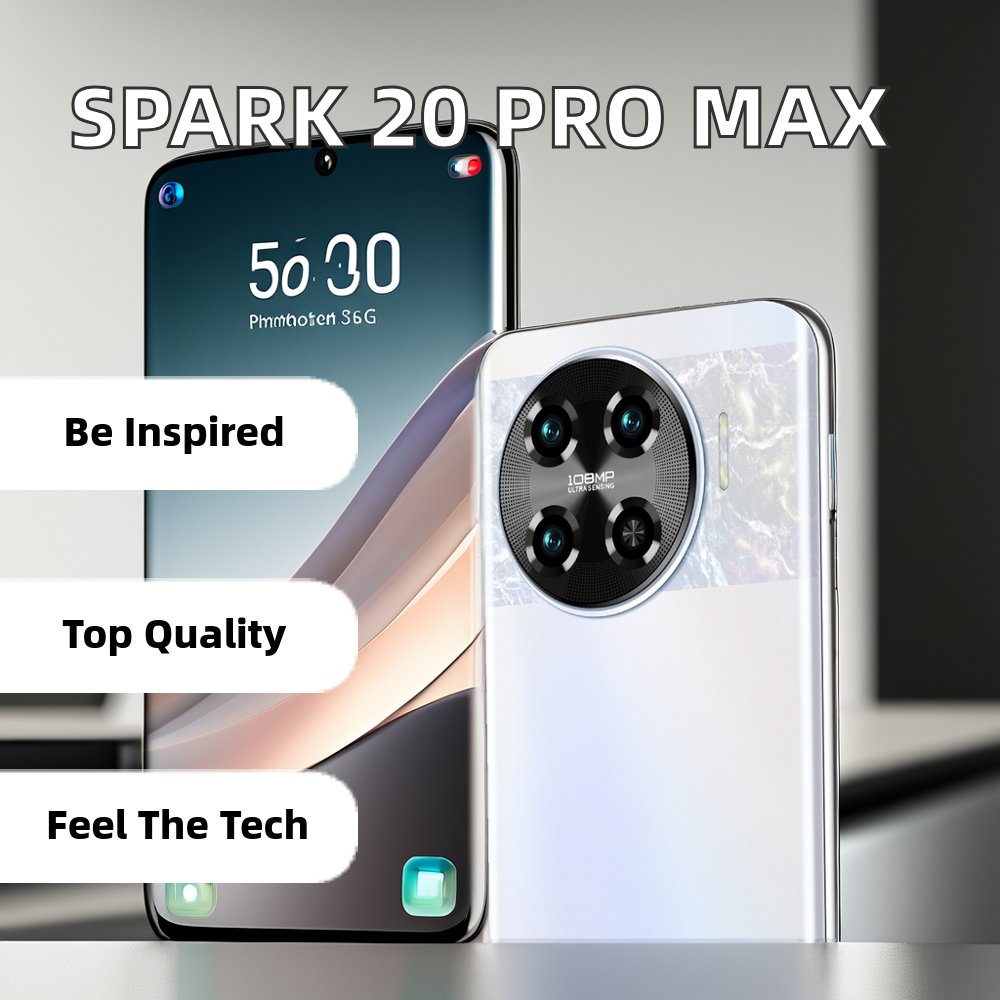 New Transmitting Spark 20 Pro MAX 2024 7.6 Inch 10-Core 5G LTE Smartphone Dual Sim Card Large 16GB + 1TB HD Battery English 5G Global