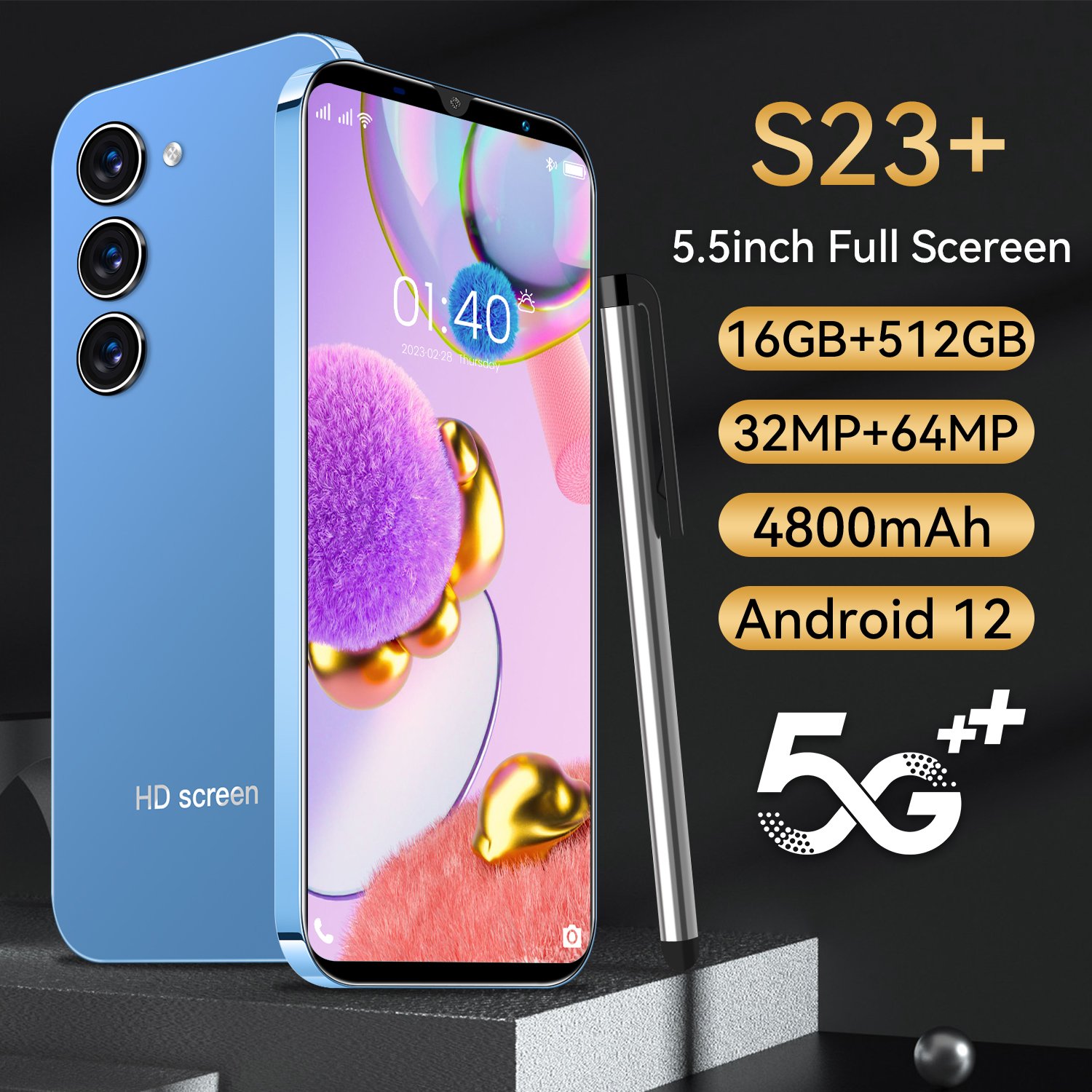New Global Version 16GB+1TB Android Phones Original Unlocked 5G Gaming Phones Smartphones
