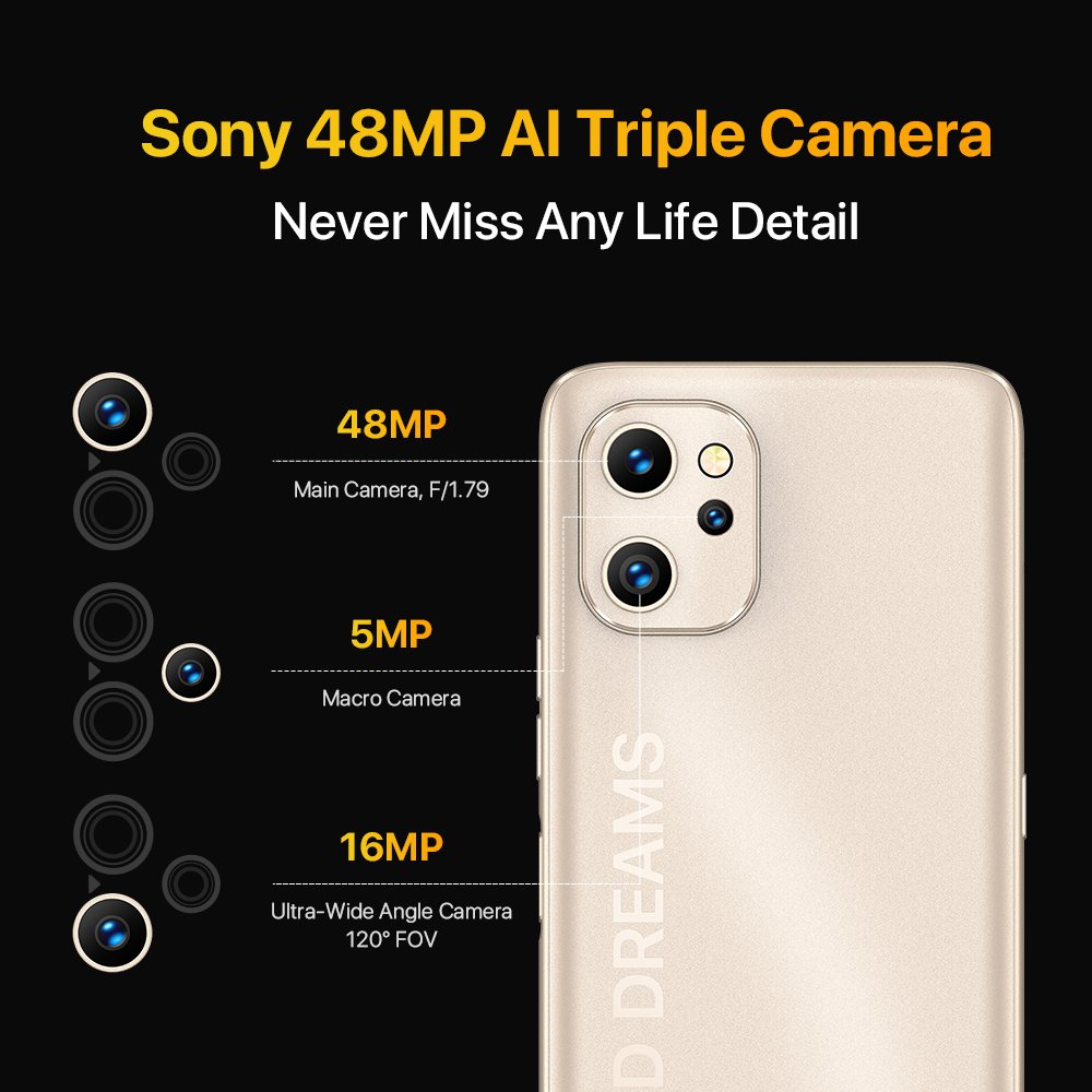 New Arrivals UMIDIGI F3 Global Version 64MP Triple Camera 8GB+128GB 5150mAh 5G Smartphones Cellphone