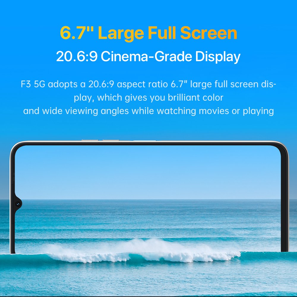 New Arrivals UMIDIGI F3 Global Version 64MP Triple Camera 8GB+128GB 5150mAh 5G Smartphones Cellphone