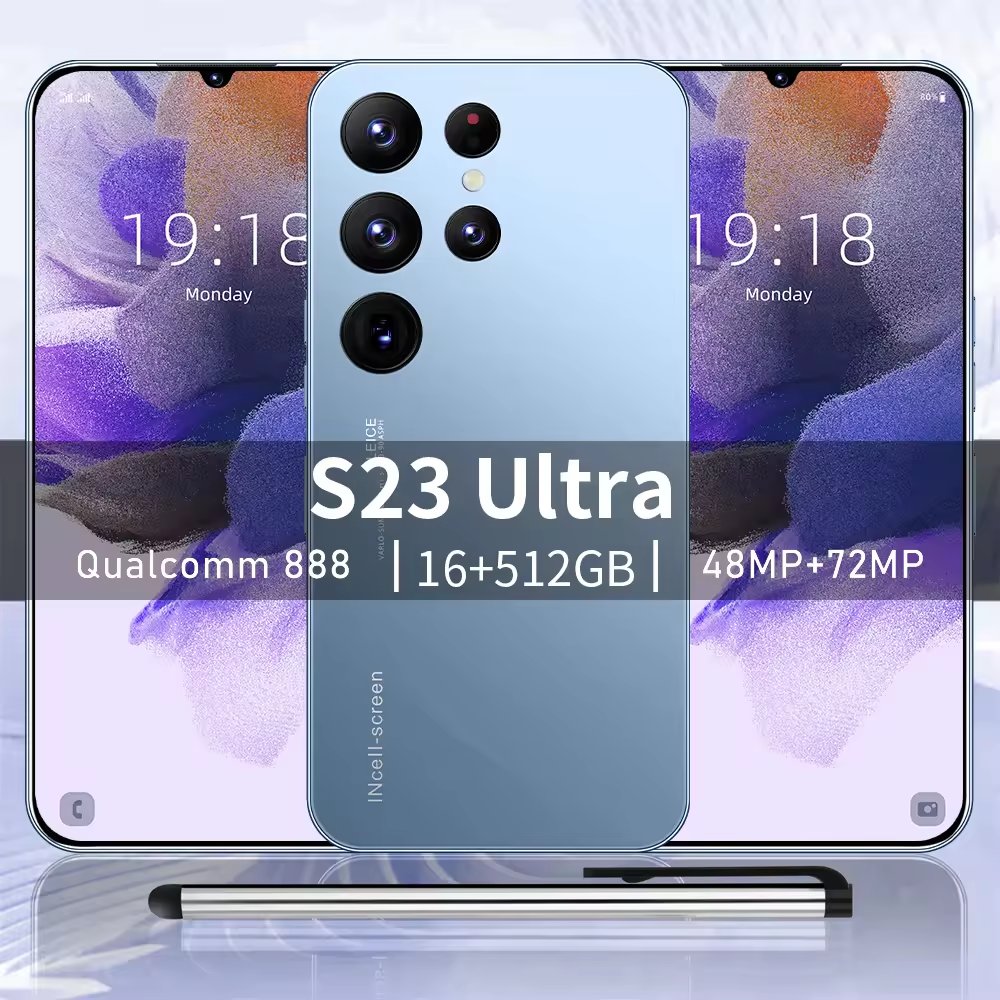 7.3-inch 7800mah 10 Core Ultra High Speed Smartphone Facial Unlock Sung Gxlxay S23 Ultra 16gb+1tb 5g Smartphone With Touch Pen