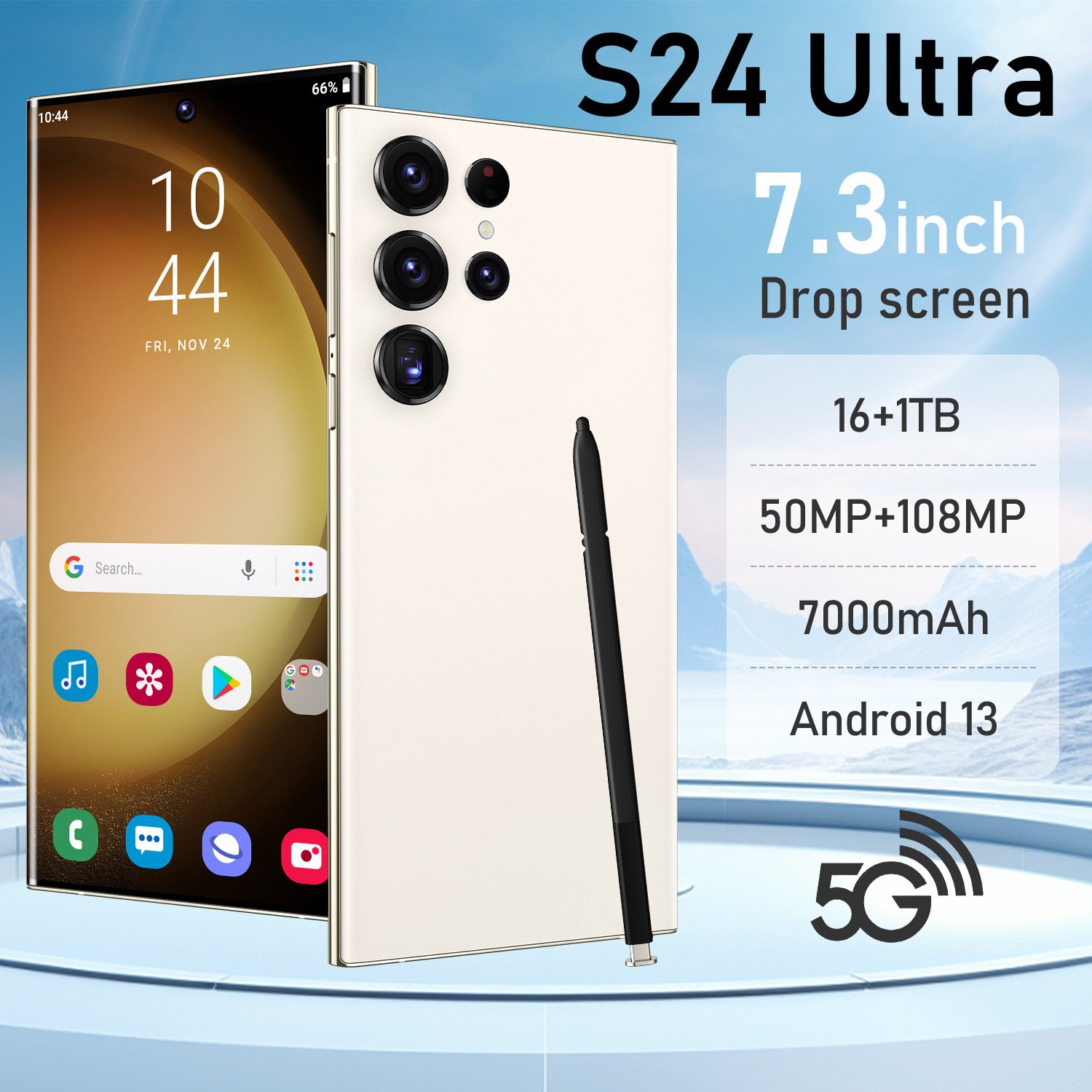 Hot Selling Custom S24 Ultra Unlocked Cell Phone Big Screen 5g Smartphone 16gb + 1tb Android13.0 Phone