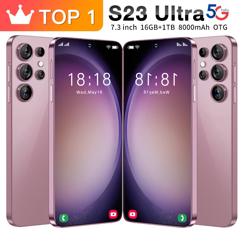 Hot selling 5G smartphone S24 Ultra telephone 7.3 inch android phones unlocked 16G+1TB cellphone mobile phones 4G 5G