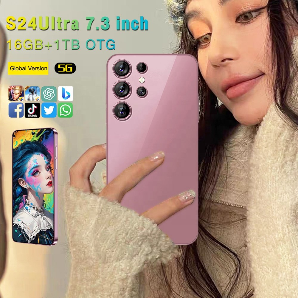 Original Mobile Phone S24 Ultra 7.3 inch 16GB+1TB Face ID Unlocked Cellphone mobile phone Android 13 Dual Card 5G smartPhone