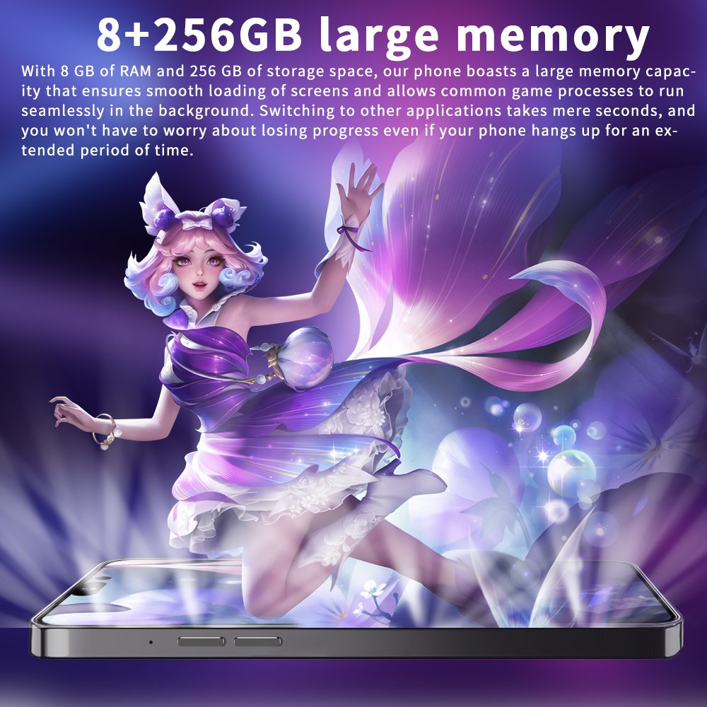 5G Smartphone Phone 15 Pro Max Smart Phone 48MP+108MP Cellphone 8GB+256GB 6.8 Inch full Display Android Mobile Gaming Telephone