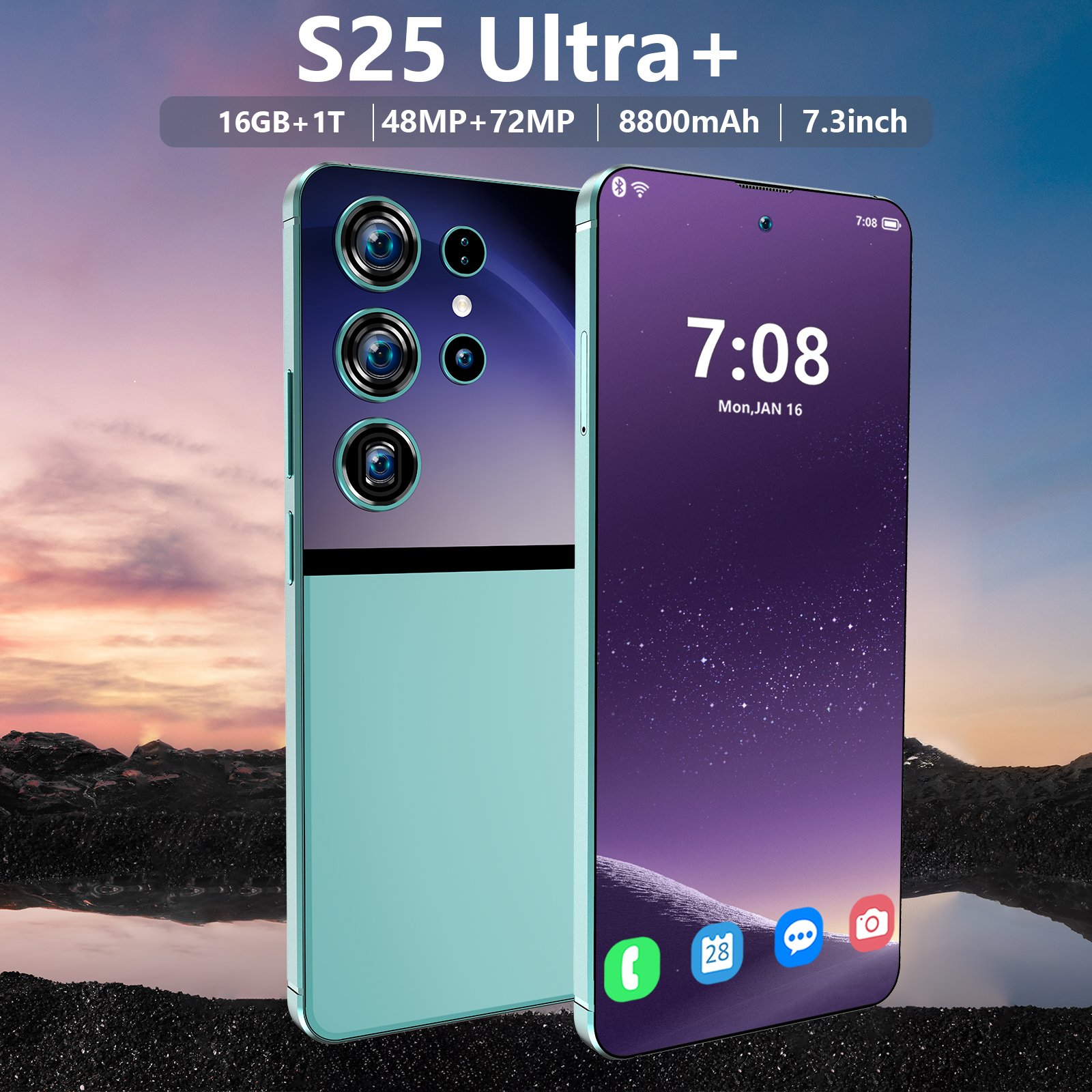 s25 ultra+ 4g 5g Face recognition HIFI Quality Beauty Camera big memory oem android smartphones with dual sim card