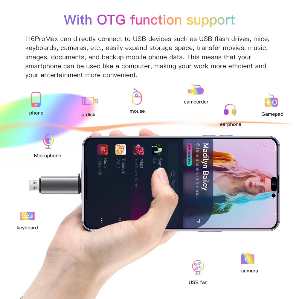 Cheap Smartphone I16 Pro mobile phones Android 13 16GB+1TB Gaming Cell Phones 5G smartphone Full LCD Screen smartphone
