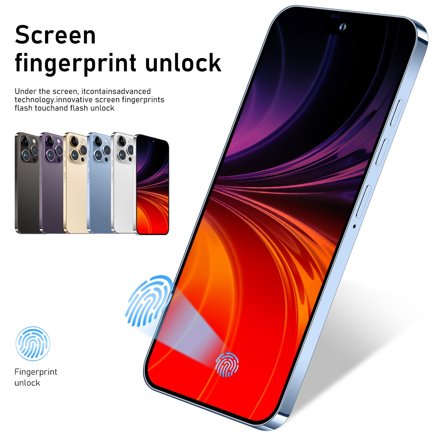 Original i For Phone 15 Pro Max mobile phone smartphone Telefon gaming phone i15 40000mAh 16+1TB android function 5g smartphone